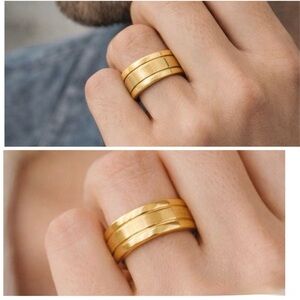 Brand New!! Titanium plated beveled edge band, ring